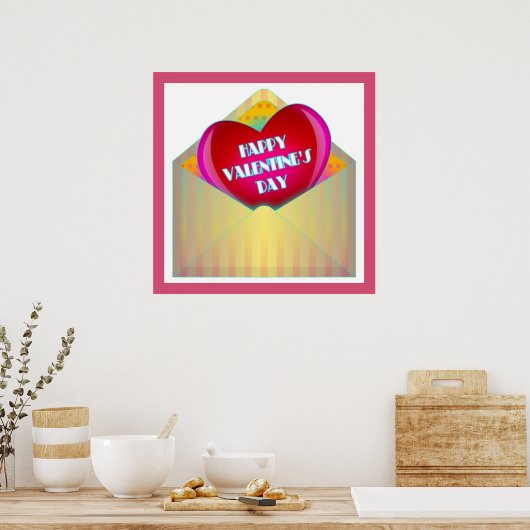 "HAPPY VALENTINE'S DAY" GREETING CARD POSTER (Küche)