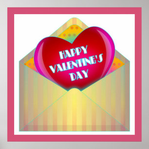 "HAPPY VALENTINE'S DAY" GREETING CARD POSTER