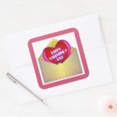 "HAPPY VALENTINE'S DAY" GREETING CARD QUADRATISCHER AUFKLEBER (Umschlag)