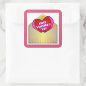 "HAPPY VALENTINE'S DAY" GREETING CARD QUADRATISCHER AUFKLEBER (Tasche)