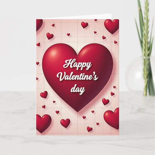 Happy Valentines Day Grid Card Karte (Vorderseite)