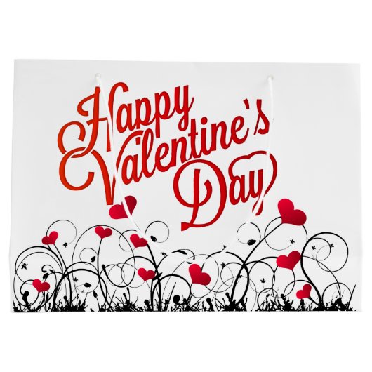 Happy Valentines Day Große Geschenktüte (Rückseite)