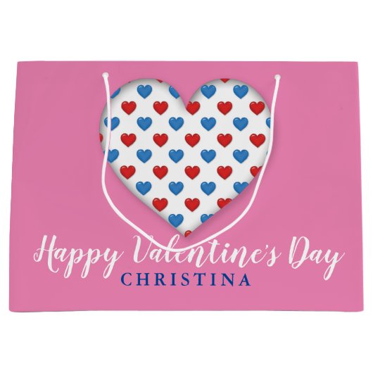 Happy Valentine's Day Große Geschenktüte (Vorderseite)