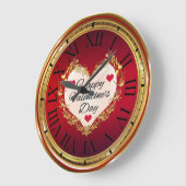 Happy Valentine's Day Große Wanduhr (Winkel)