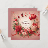 Happy Valentines Day Grußkarten Karte (Vorderseite/Rückseite Beispiel)