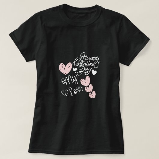 Happy Valentine's Day  Hand Drawn Hearts Tee (Design vorne)
