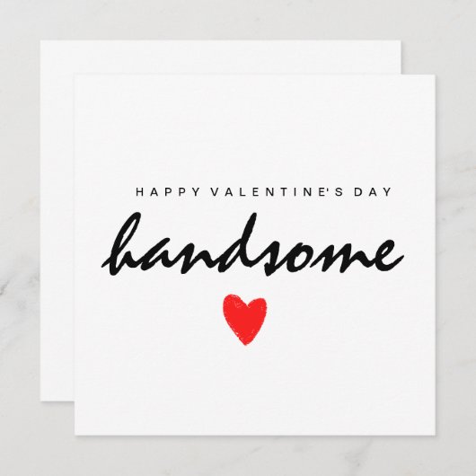 Happy Valentines Day Handsome Holiday Card (Vorne/Hinten)