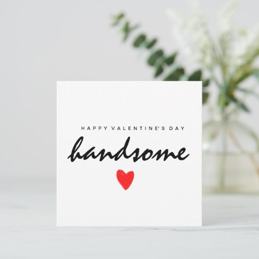 Happy Valentines Day Handsome Holiday Card (Stehend Vorderseite)