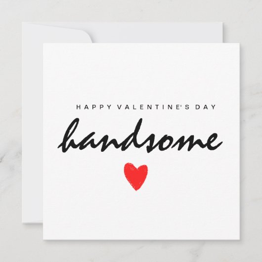 Happy Valentines Day Handsome Holiday Card (Vorderseite)