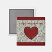 Happy Valentine's Day Heart 2 Herz Magnet (Vorderseite/Rückseite)