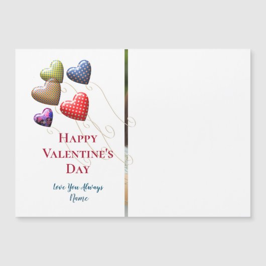 Happy Valentines Day Heart Balloons & Foto Magnetkarte (Vorderseite)