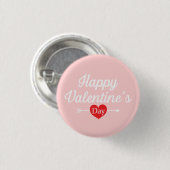 Happy Valentine's Day Heart Button (Vorne & Hinten)