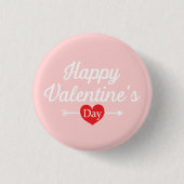 Happy Valentine's Day Heart Button (Vorderseite)