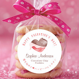 Happy Valentine's Day Heart Chocolate Cute Bakery Runder Aufkleber