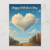 Happy Valentine's Day Heart Cloud Postkarte (Vorderseite)