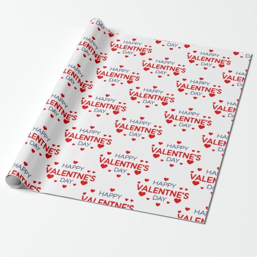 Happy Valentine's Day Heart Gift Wrap Geschenkpapier (Ungerollt)