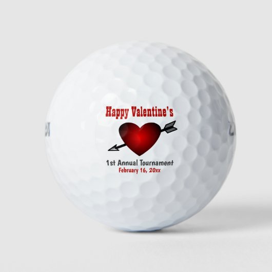 Happy Valentines Day Heart Golf Turnament Golfball (Vorderseite)