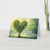 Happy Valentine's day Heart Green Tree Karte (Vorderseite)