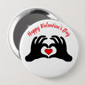 Happy Valentine's Day Heart Hands Button (Vorne & Hinten)