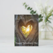 Happy Valentine's Day Heart in Tree Postkarte (Stehend Vorderseite)