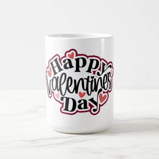 Happy Valentine's Day Heart Kaffeetasse (Mittel)