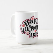 Happy Valentine's Day Heart Kaffeetasse (Vorderseite Links)