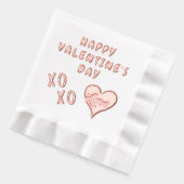 Happy Valentine's Day Heart Kiss Hug Servietten Mit Folie (Links)