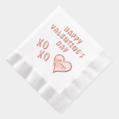 Happy Valentine's Day Heart Kiss Hug Servietten Mit Folie (Rechts)