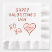 Happy Valentine's Day Heart Kiss Hug Servietten Mit Folie (Vorderseite)