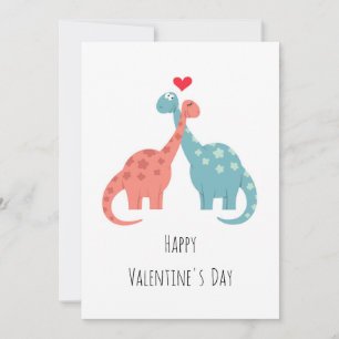 Happy Valentine's Day Heart Liebe Dinosaurier Feiertagskarte