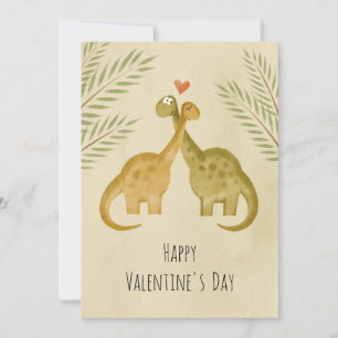 Happy Valentine's Day Heart Liebe Dinosaurier Feiertagskarte