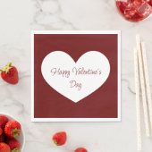 Happy Valentine's Day Heart Niedliches rotes Party Serviette (Beispiel)