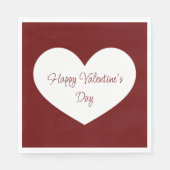 Happy Valentine's Day Heart Niedliches rotes Party Serviette (Vorderseite)