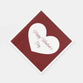 Happy Valentine's Day Heart Niedliches rotes Party Serviette (Ecke)