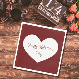 Happy Valentine's Day Heart Niedliches rotes Party Serviette