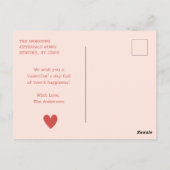 Happy Valentines Day Heart Pink Foto Card Postkarte (Rückseite)