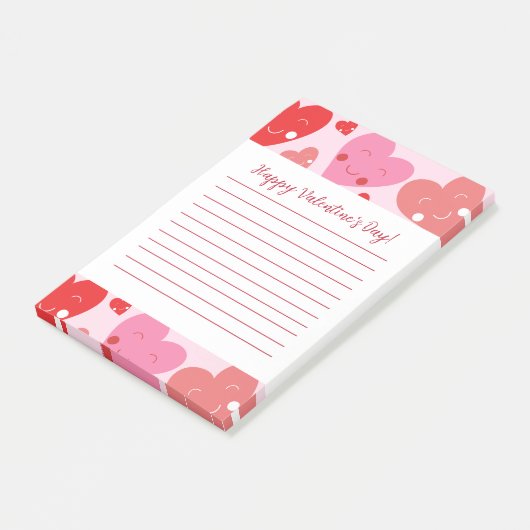 Happy Valentine's Day Heart Post-it Klebezettel (angewinkelt)