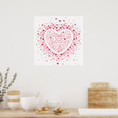 Happy Valentine's Day Heart Poster 24x24 (Küche)