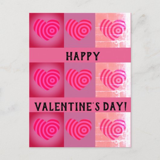 Happy Valentine's Day Heart Postkarte (Vorderseite)