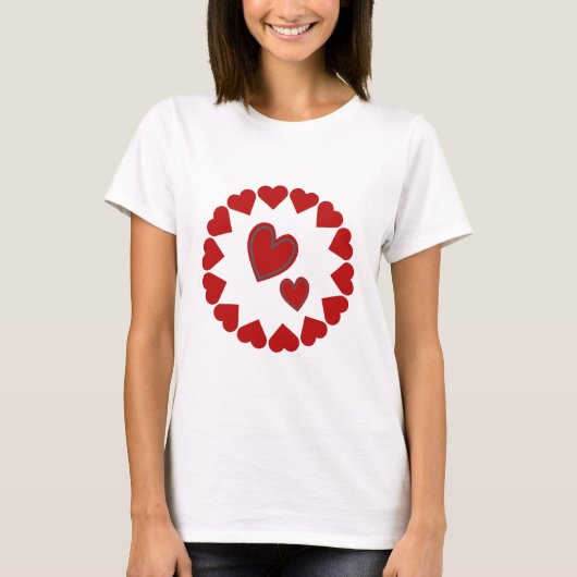 Happy Valentine's Day Heart Red T - Shirt (Vorderseite)