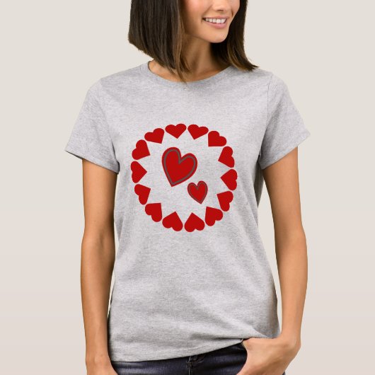 Happy Valentine's Day Heart Red T-Shirt (Vorderseite)
