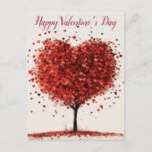 Happy Valentine's Day Heart Red Tree Postkarte (Vorderseite)