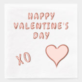 Happy Valentine's Day Heart Servietten Mit Folie (Vorderseite)