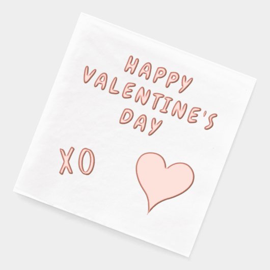 Happy Valentine's Day Heart Servietten Mit Folie (Links)