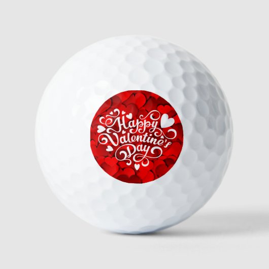 Happy Valentine's Day Heart Shape-23803 Golfball (Vorderseite)