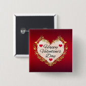 Happy Valentine's Day Heart Shape-47949 Button (Vorne & Hinten)