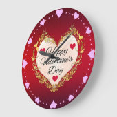 Happy Valentine's Day Heart Shape-47949 Große Wanduhr (Winkel)