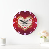 Happy Valentine's Day Heart Shape-47949 Große Wanduhr (Zuhause)