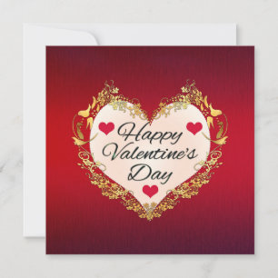 Happy Valentine's Day Heart Shape-47949 Mitteilungskarte