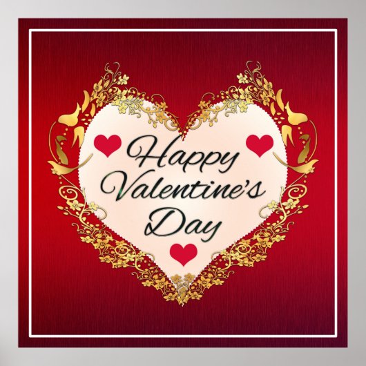 Happy Valentine's Day Heart Shape-47949 Poster (Vorne)